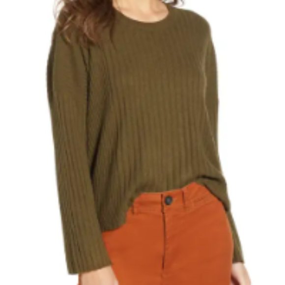 Madewell Sweaters - Madewell Green Merino Relaxed Crewneck Sweater